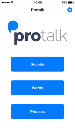 The main Protalk navigation menu